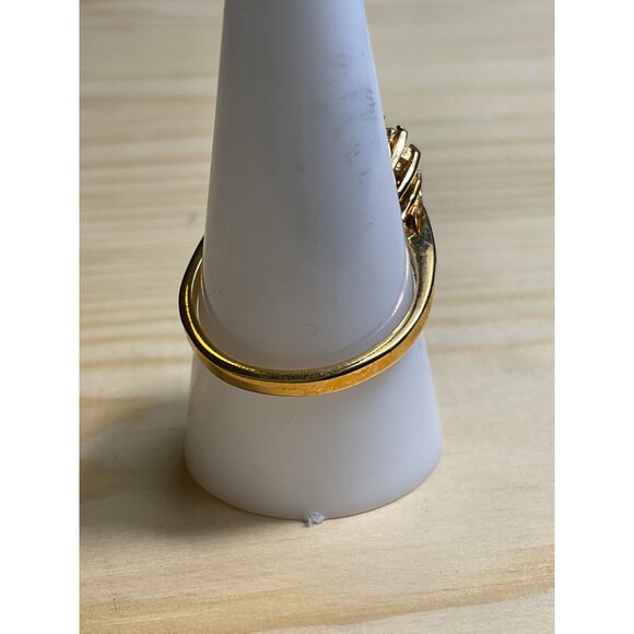 Vintage 14K HGE Z NDL Garnet Diamond Cluster Ring - Picture 4 of 5